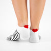 Chaussettes basses à rayures en coton à motif cœur