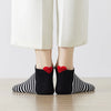Chaussettes basses à rayures en coton à motif cœur
