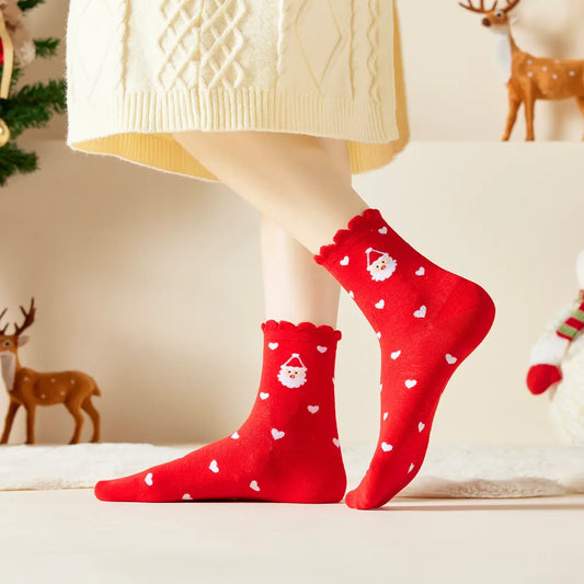 Chaussettes Coeur Noël & Volant