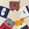 Lot de chaussettes hautes à rayures, motif animal, oreilles et écharpe en relief