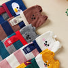 Lot de chaussettes hautes à rayures, motif animal, oreilles et écharpe en relief