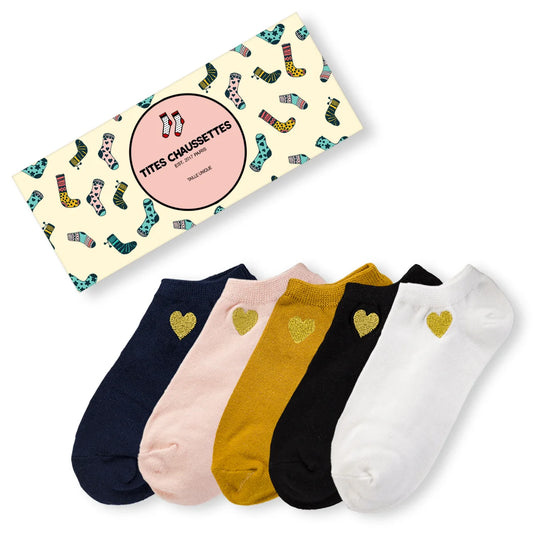Lot de 5 chaussettes basses Cœur Doré Côté