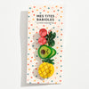 Lot de 3 barrettes cerise avocat ananas