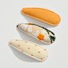 Lot de 3 barrettes tissu jaune