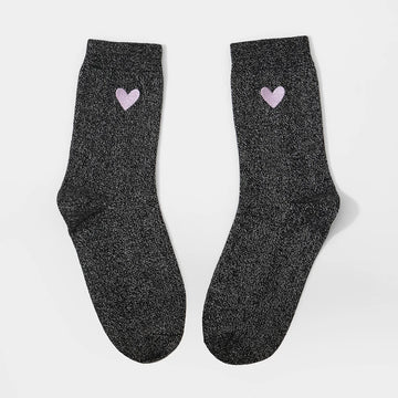 Chaussettes Hautes Lurex Coeur