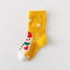 Lot de 5 chaussettes enfant. Modèle mixte : fille et garçon. Motifs de noël : sapin de noël, flocons, renne, père noël. 