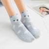 Chaussettes bleu longues en coton avec des petites oreilles et représentant un ours | Chaussettes confortables et élégantes | Idéales pour tous | Disponibles en plusieurs couleurs