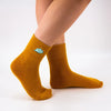 Chaussettes jaune en coton à motif dinosaure | Chaussettes élégantes et confortables | Idéales pour l'hiver | Disponibles en plusieurs couleurs et tailles.