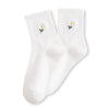 Chaussettes blanche en coton à motif fleurs pour adultes | Chaussettes douces et confortables | Disponibles en différentes couleurs et motifs | Un cadeau idéal pour les femmes de tous âges