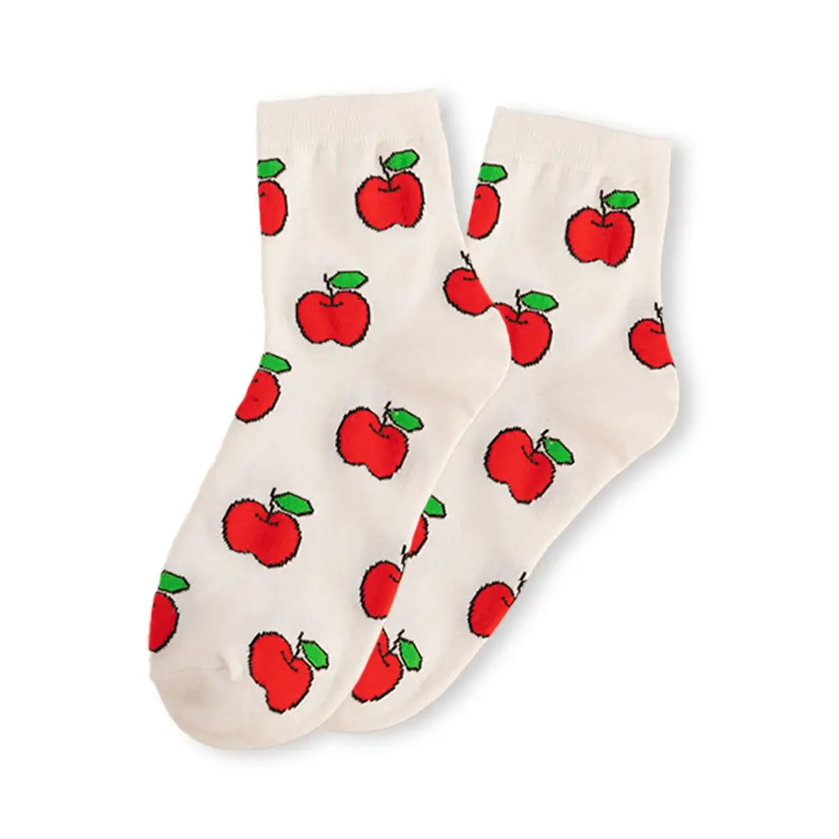 Chaussettes pomme longues en coton à motif fruit pour adultes | Chaussettes douces et confortables | Fabriquées à partir de matériaux de haute qualité | Un cadeau parfait pour les hommes et les femmes de tous âges