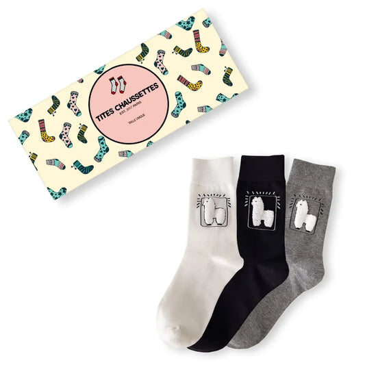 Lot de Chaussettes longues en coton à motif lama pour adultes | Chaussettes douces et confortables | Disponibles en différentes tailles et couleurs | Un cadeau idéal pour les femmes et les hommes de tous âges