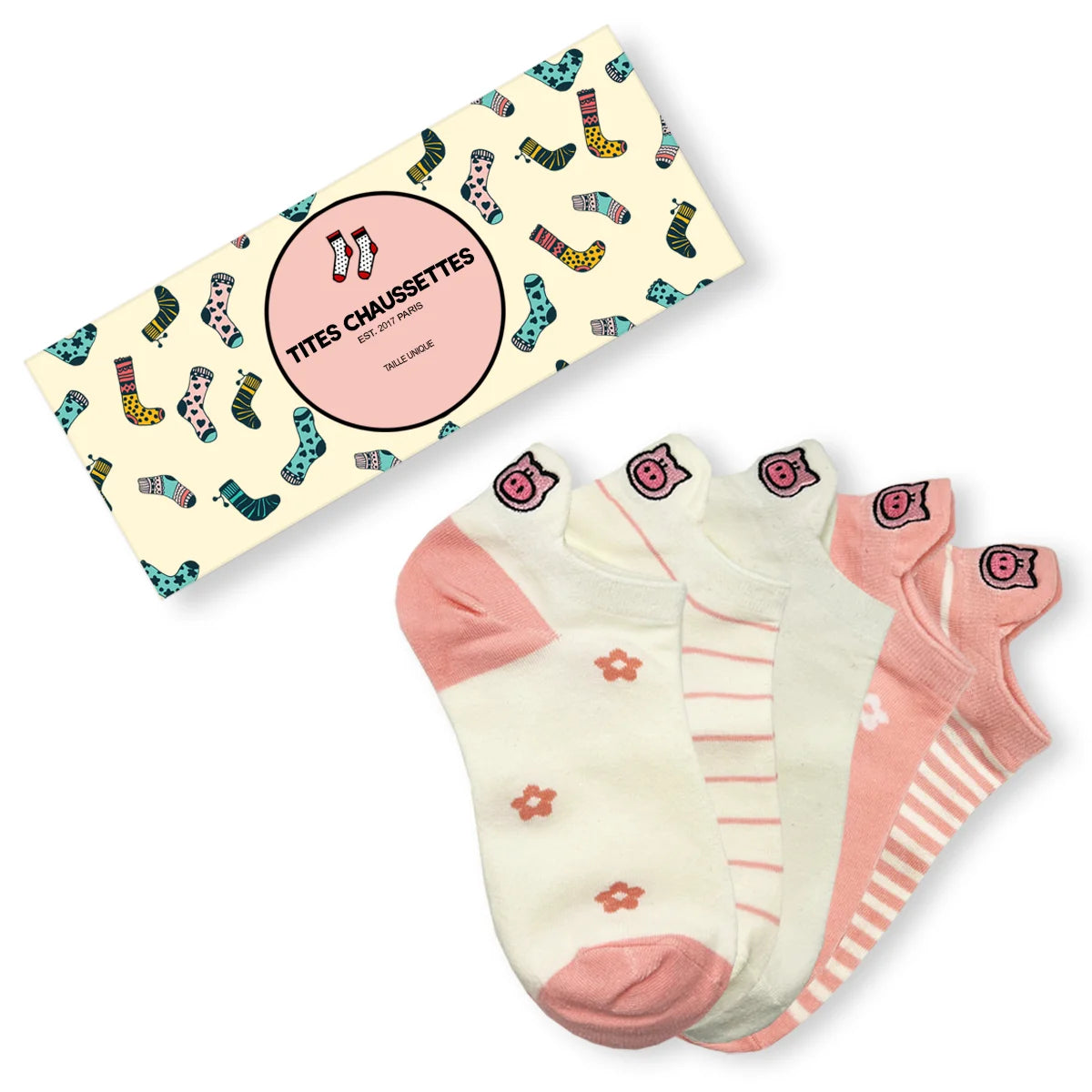 Coffret Chaussettes en coton à languette cochon pour femme | Chaussettes douces et respirantes | Fabriquées à partir de matériaux de haute qualité | Un cadeau parfait pour les femmes de tous âges