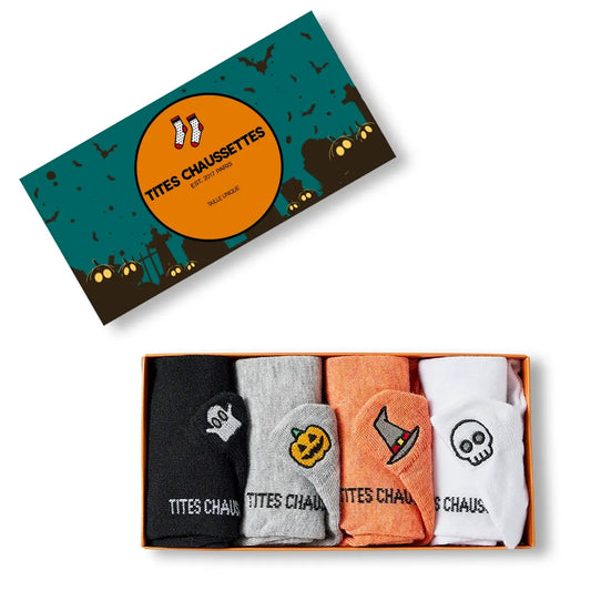 Coffret cadeau de Chaussettes halloween en coton à languette pour femme | Chaussettes confortables et élégantes | Idéales pour le quotidien ou les occasions spéciales | Disponibles en plusieurs couleurs et tailles