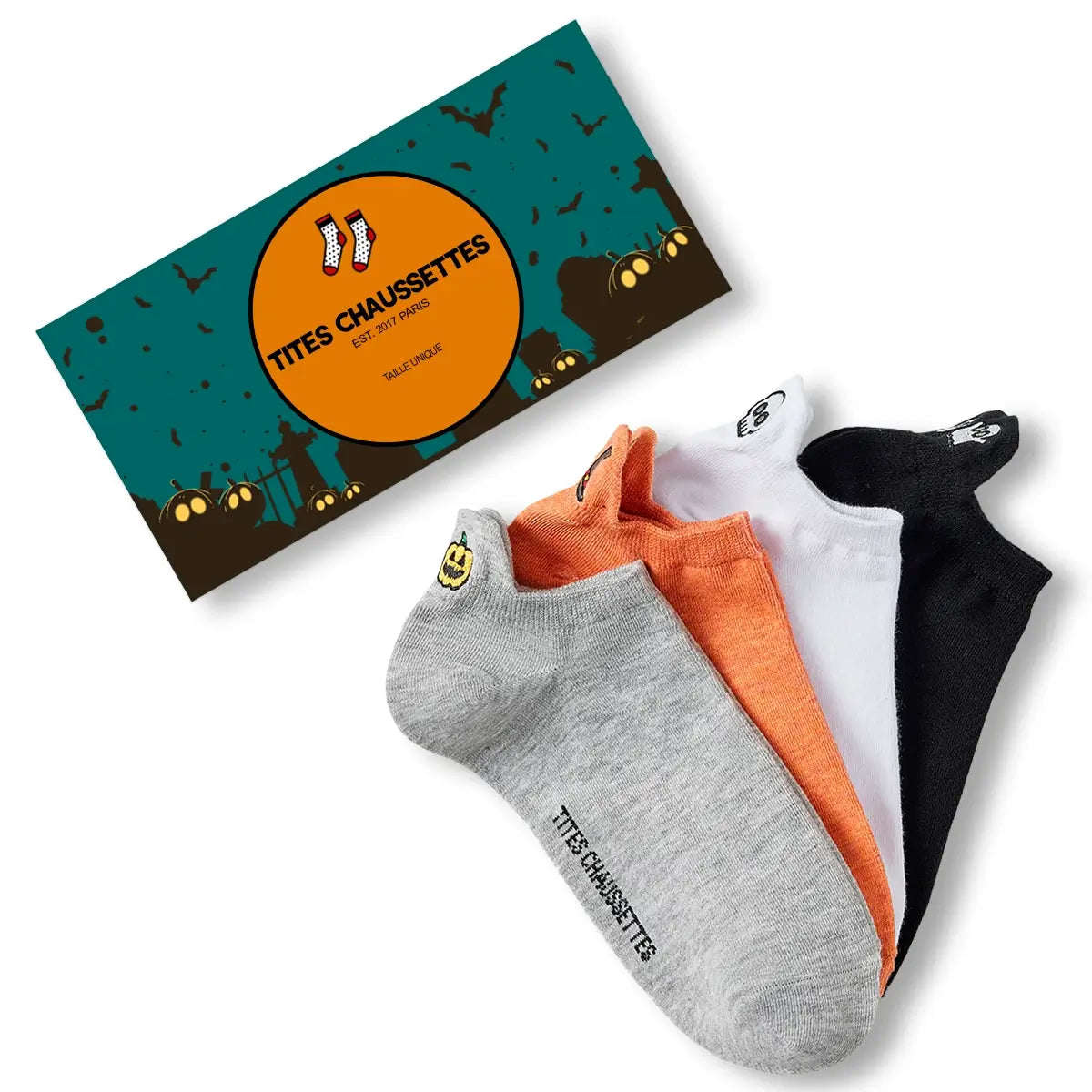 Coffret cadeau de Chaussettes halloween en coton à languette pour femme | Chaussettes confortables et élégantes | Idéales pour le quotidien ou les occasions spéciales | Disponibles en plusieurs couleurs et tailles