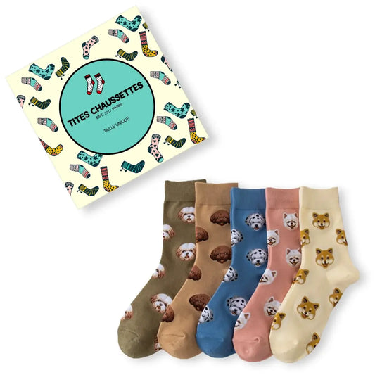 Chaussettes Têtes de Chiens (Lot x5)