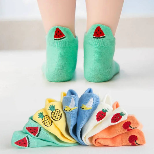 Chaussettes en coton à motif fruit pour enfants | Chaussettes douces et confortables | Disponibles en différentes tailles et couleurs | Un cadeau idéal pour les enfants de tous âges