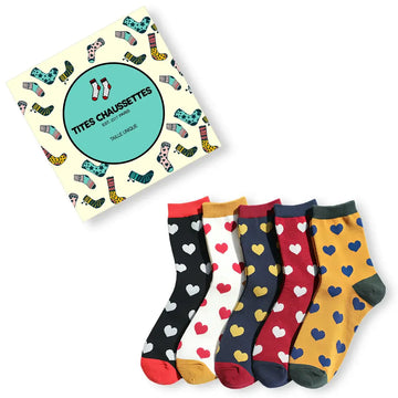 Lot de Chaussettes longues en coton à motif cœur pour adultes | Chaussettes élégantes et intemporelles | Conviennent aux activités quotidiennes et aux occasions spéciales | Disponibles en différentes tailles et couleurs