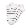 Socquettes Coeur Coté Rayure (Lot x5)