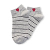 Socquettes Coeur Coté Rayure (Lot x5)