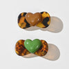 Lot de 2 barrettes nœud cœur avec pince croco de 4 cm. Deux assortiments au choix, accessoire cheveux tendance, idéal à offrir ou à s'offrir.