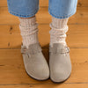 Chaussettes montantes épaisses, maille côtelée et chinée