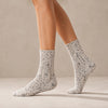 Chaussettes montantes épaisses, maille côtelée et chinée