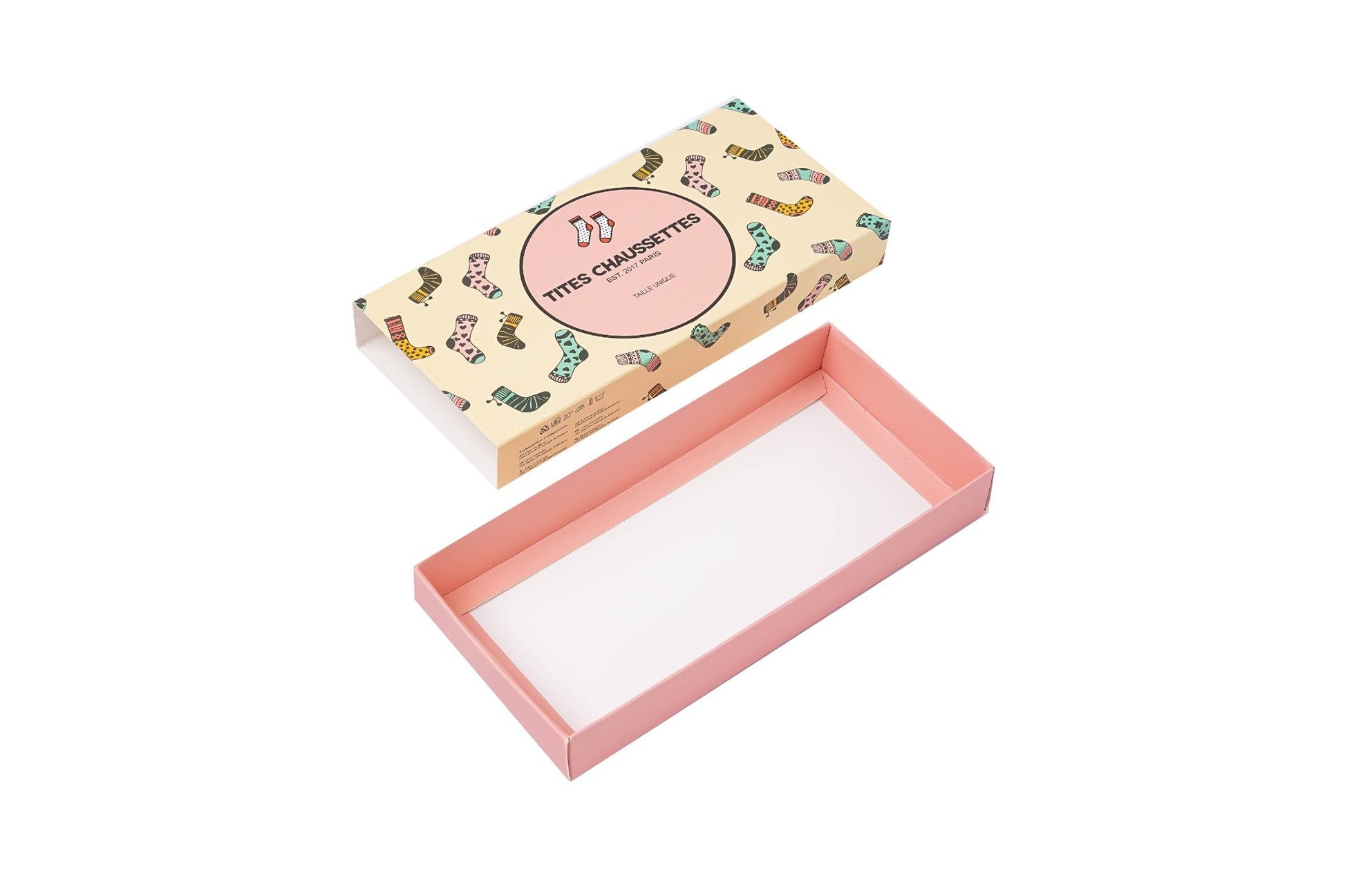 Boite cadeau pour chaussettes format rectangulaire (petit modèle)
