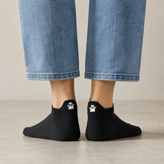 Chaussettes halloween en coton à languette tête de mort pour femme | Chaussettes confortables et élégantes | Idéales pour le quotidien ou les occasions spéciales | Disponibles en plusieurs couleurs et tailles