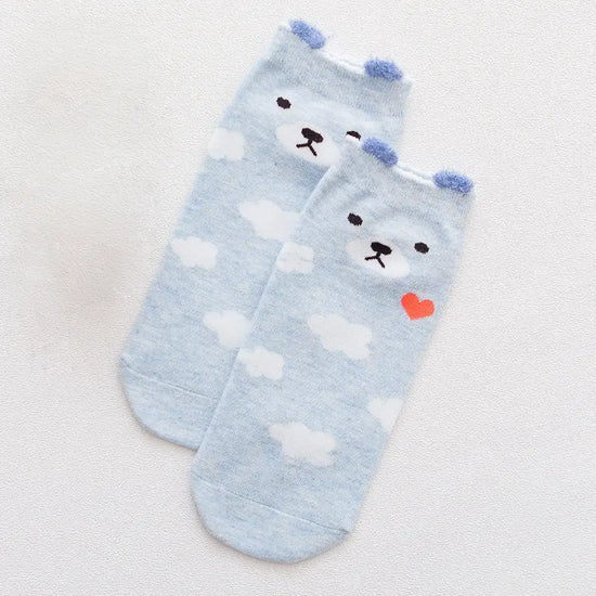 Chaussettes animaux oreilles en relief 