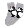 Chaussettes Hautes Animaux Talons coloris gris motif chat
