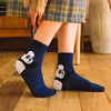 Chaussettes Hautes Animaux Talons coloris bleu marine motif panda