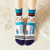 Chaussettes de Noël motif bonhomme de neige avec écharpe coloris bleu blanc  