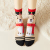 Chaussettes de Noël motif ours avec écharpe coloris noir beige et rouge 