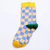Chaussettes hautes motif damier pour homme