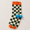 Chaussettes hautes motif damier pour homme