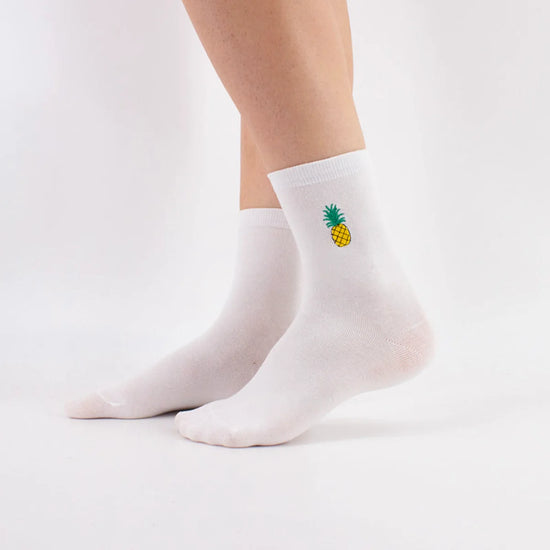 Chaussettes en coton à motif ananas pour adultes | Chaussettes douces et confortables | Disponibles en différentes couleurs et motifs | Un cadeau idéal 