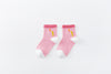 Chaussettes montantes, fond rose, motifs  licornes. Pour bébé et enfant (du 12 mois au 12 ans). 