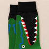 Chaussettes hautes pour homme. Motif mâchoire de crocodile ou de requin. 
