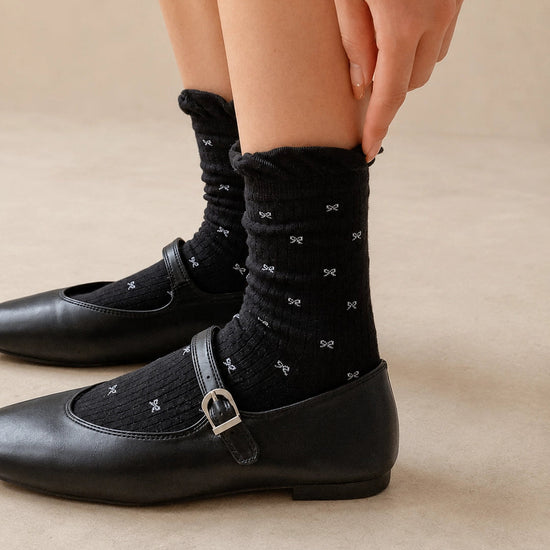 Chaussette haute nœuds et volant, vue 11