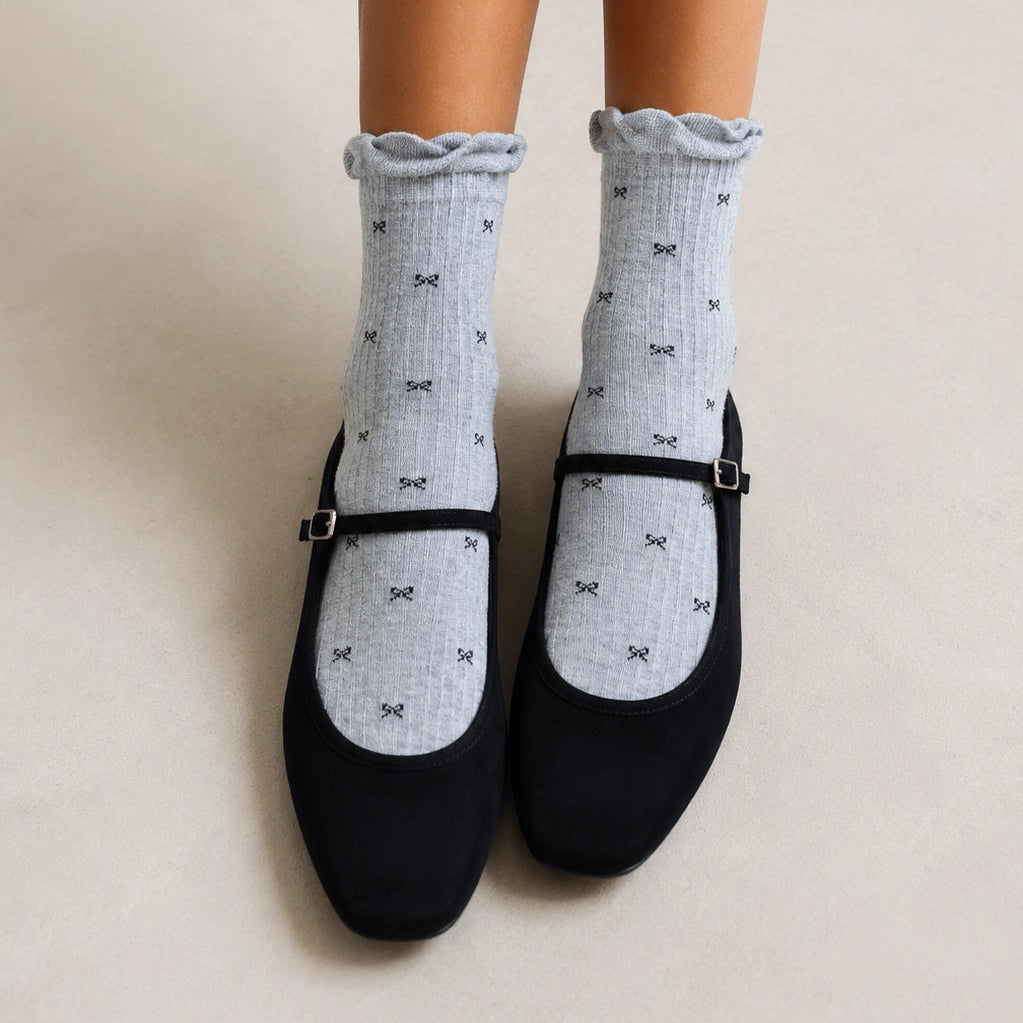 Chaussette haute nœuds et volant, vue 12