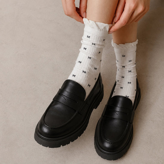 Chaussette haute nœuds et volant, vue 13