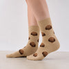 Chaussettes montantes I Motif têtes de chiens I Coloris Rose ou Beige