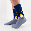 Chaussette haute homme motif espace.