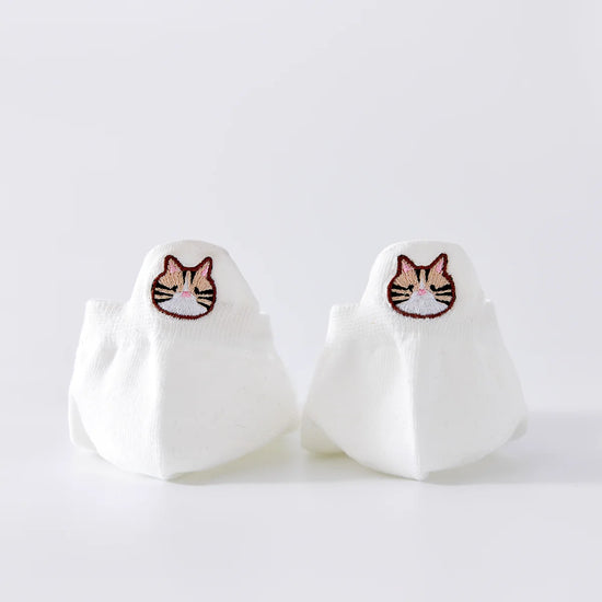 Chaussettes blanches en coton à languette chat pour femme | Chaussettes confortables et élégantes | Idéales pour le quotidien ou les occasions spéciales | Disponibles en plusieurs couleurs et tailles