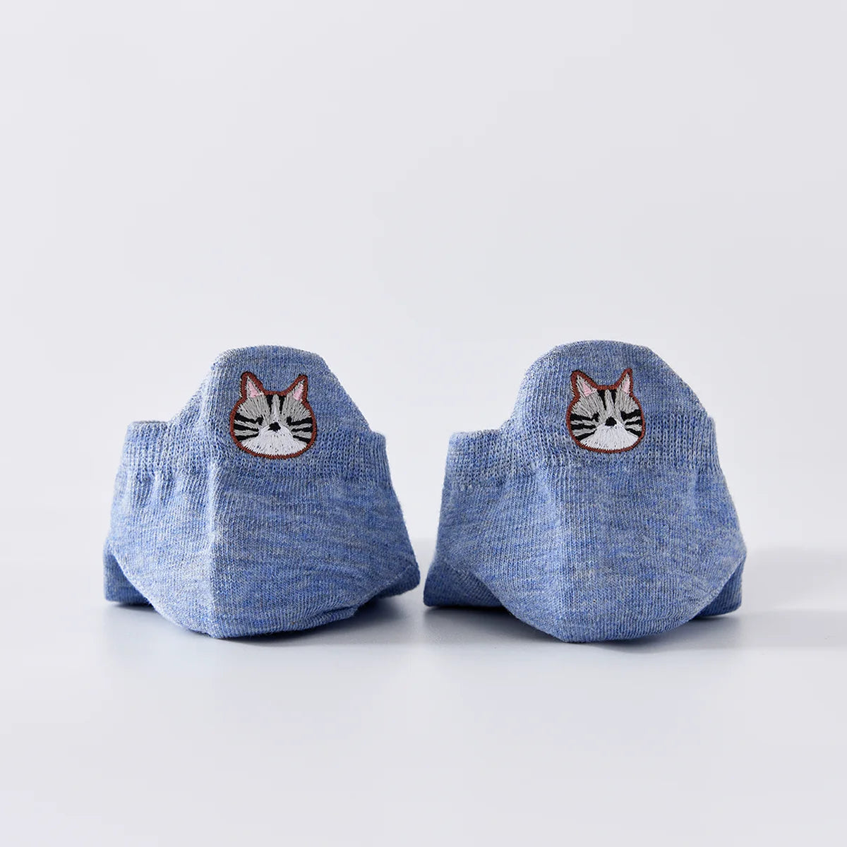 Chaussettes bleues en coton à languette chat pour femme | Chaussettes confortables et élégantes | Idéales pour le quotidien ou les occasions spéciales | Disponibles en plusieurs couleurs et tailles