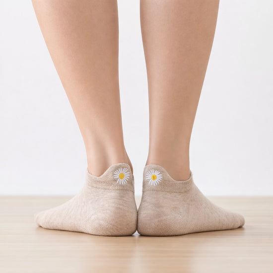 Lot de 5 chaussettes languette fleur 