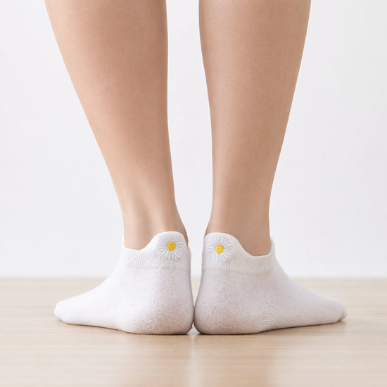 Lot de 5 chaussettes languette fleur 