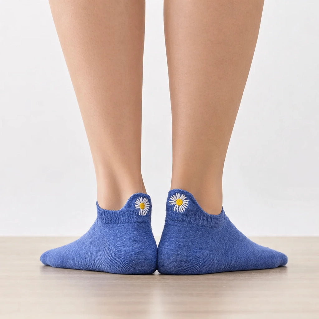 Lot de 5 chaussettes languette fleur 