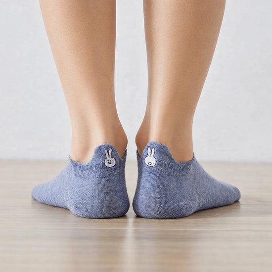 Chaussettes languette lapin bleues