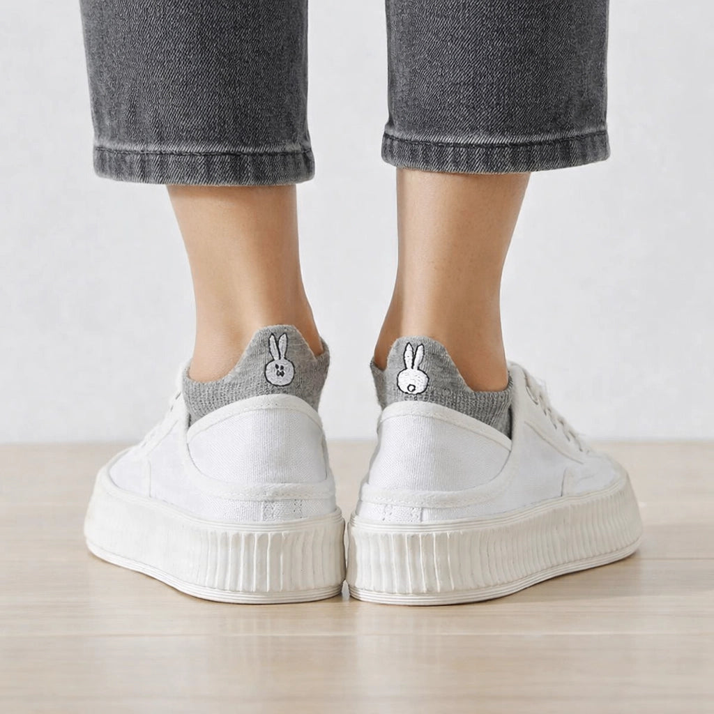 Chaussettes languette lapin grises